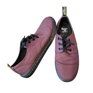 Doc Martens Sneakers Women's 8 Maroon Santanita Canvas Low Top Comfort Fashion